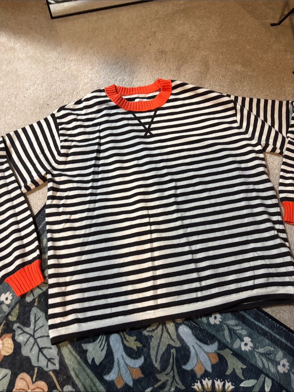 Aerie Oversized Brown & Cream Striped Sweater
